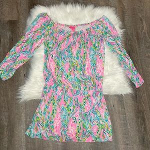 Lilly Pulitzer Lana Off the Shoulder Skort Romper Dress
